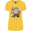 Scooter Colage MOD Culture Moped Bike Womens Wider Cut T-Shirt Yellow