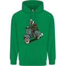 Scooter Skull Biker Motorcycle MOD Childrens Kids Hoodie Irish Green