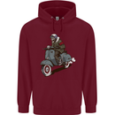 Scooter Skull Biker Motorcycle MOD Childrens Kids Hoodie Maroon
