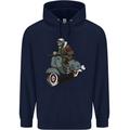 Scooter Skull Biker Motorcycle MOD Childrens Kids Hoodie Navy Blue