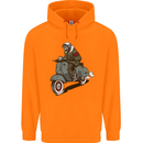Scooter Skull Biker Motorcycle MOD Childrens Kids Hoodie Orange