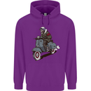 Scooter Skull Biker Motorcycle MOD Childrens Kids Hoodie Purple