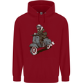 Scooter Skull Biker Motorcycle MOD Childrens Kids Hoodie Red