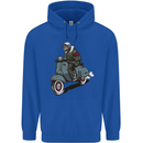 Scooter Skull Biker Motorcycle MOD Childrens Kids Hoodie Royal Blue