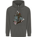 Scooter Skull Biker Motorcycle MOD Childrens Kids Hoodie Storm Grey