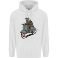 Scooter Skull Biker Motorcycle MOD Childrens Kids Hoodie White