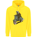 Scooter Skull Biker Motorcycle MOD Childrens Kids Hoodie Yellow