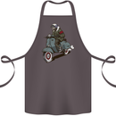 Scooter Skull Biker Motorcycle MOD Cotton Apron 100% Organic Dark Grey