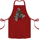 Scooter Skull Biker Motorcycle MOD Cotton Apron 100% Organic Maroon
