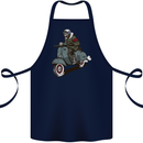 Scooter Skull Biker Motorcycle MOD Cotton Apron 100% Organic Navy Blue