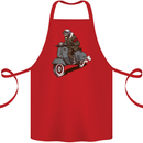 Scooter Skull Biker Motorcycle MOD Cotton Apron 100% Organic Red