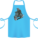 Scooter Skull Biker Motorcycle MOD Cotton Apron 100% Organic Turquoise