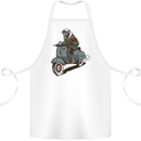 Scooter Skull Biker Motorcycle MOD Cotton Apron 100% Organic White