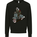 Scooter Skull Biker Motorcycle MOD Kids Sweatshirt Jumper Black