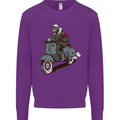 Scooter Skull Biker Motorcycle MOD Kids Sweatshirt Jumper Purple