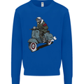 Scooter Skull Biker Motorcycle MOD Kids Sweatshirt Jumper Royal Blue