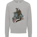 Scooter Skull Biker Motorcycle MOD Kids Sweatshirt Jumper Sports Grey
