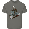 Scooter Skull Biker Motorcycle MOD Kids T-Shirt Childrens Charcoal