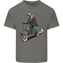 Scooter Skull Biker Motorcycle MOD Kids T-Shirt Childrens Charcoal