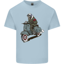 Scooter Skull Biker Motorcycle MOD Kids T-Shirt Childrens Light Blue
