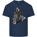 Scooter Skull Biker Motorcycle MOD Kids T-Shirt Childrens Navy Blue