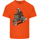 Scooter Skull Biker Motorcycle MOD Kids T-Shirt Childrens Orange