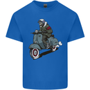 Scooter Skull Biker Motorcycle MOD Kids T-Shirt Childrens Royal Blue