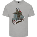 Scooter Skull Biker Motorcycle MOD Kids T-Shirt Childrens Sports Grey