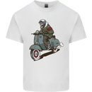Scooter Skull Biker Motorcycle MOD Kids T-Shirt Childrens White