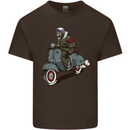 Scooter Skull Biker Motorcycle MOD Mens Cotton T-Shirt Tee Top Dark Chocolate