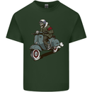 Scooter Skull Biker Motorcycle MOD Mens Cotton T-Shirt Tee Top Forest Green
