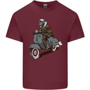Scooter Skull Biker Motorcycle MOD Mens Cotton T-Shirt Tee Top Maroon