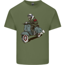 Scooter Skull Biker Motorcycle MOD Mens Cotton T-Shirt Tee Top Military Green
