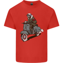 Scooter Skull Biker Motorcycle MOD Mens Cotton T-Shirt Tee Top Red