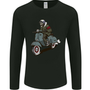 Scooter Skull Biker Motorcycle MOD Mens Long Sleeve T-Shirt Black