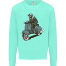 Scooter Skull Biker Motorcycle MOD Mens Sweatshirt Jumper Peppermint