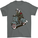 Scooter Skull Biker Motorcycle MOD Mens T-Shirt 100% Cotton Charcoal