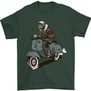 Scooter Skull Biker Motorcycle MOD Mens T-Shirt 100% Cotton Forest Green