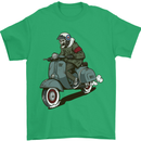 Scooter Skull Biker Motorcycle MOD Mens T-Shirt 100% Cotton Irish Green