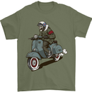 Scooter Skull Biker Motorcycle MOD Mens T-Shirt 100% Cotton Military Green