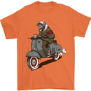 Scooter Skull Biker Motorcycle MOD Mens T-Shirt 100% Cotton Orange