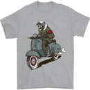 Scooter Skull Biker Motorcycle MOD Mens T-Shirt 100% Cotton Sports Grey