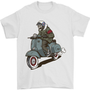 Scooter Skull Biker Motorcycle MOD Mens T-Shirt 100% Cotton White