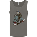 Scooter Skull Biker Motorcycle MOD Mens Vest Tank Top Charcoal