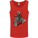 Scooter Skull Biker Motorcycle MOD Mens Vest Tank Top Red
