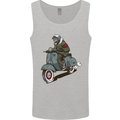 Scooter Skull Biker Motorcycle MOD Mens Vest Tank Top Sports Grey