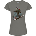 Scooter Skull Biker Motorcycle MOD Womens Petite Cut T-Shirt Charcoal