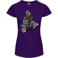 Scooter Skull Biker Motorcycle MOD Womens Petite Cut T-Shirt Purple