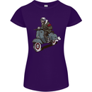 Scooter Skull Biker Motorcycle MOD Womens Petite Cut T-Shirt Purple