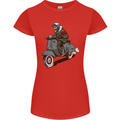 Scooter Skull Biker Motorcycle MOD Womens Petite Cut T-Shirt Red